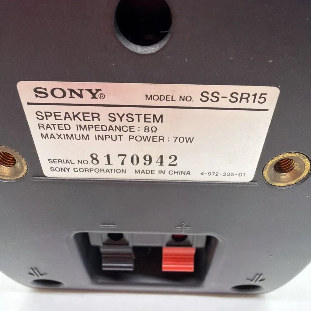 Sony SS-SR15 Black Surround Sound Replacement Speaker System 70W 8 ohm Tested